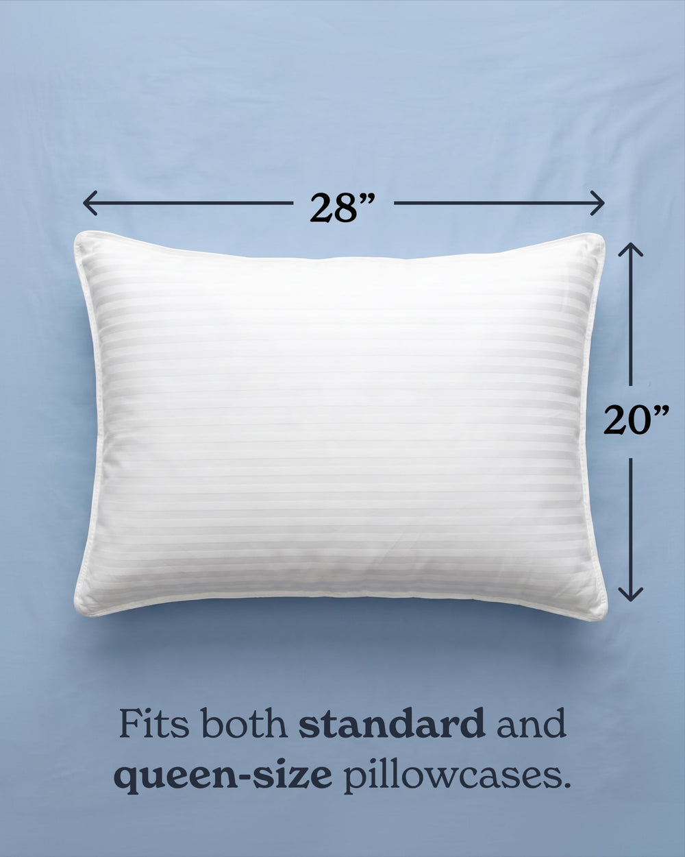 Beckham Hotel Collection two pillows stacked to show consistent plush loft