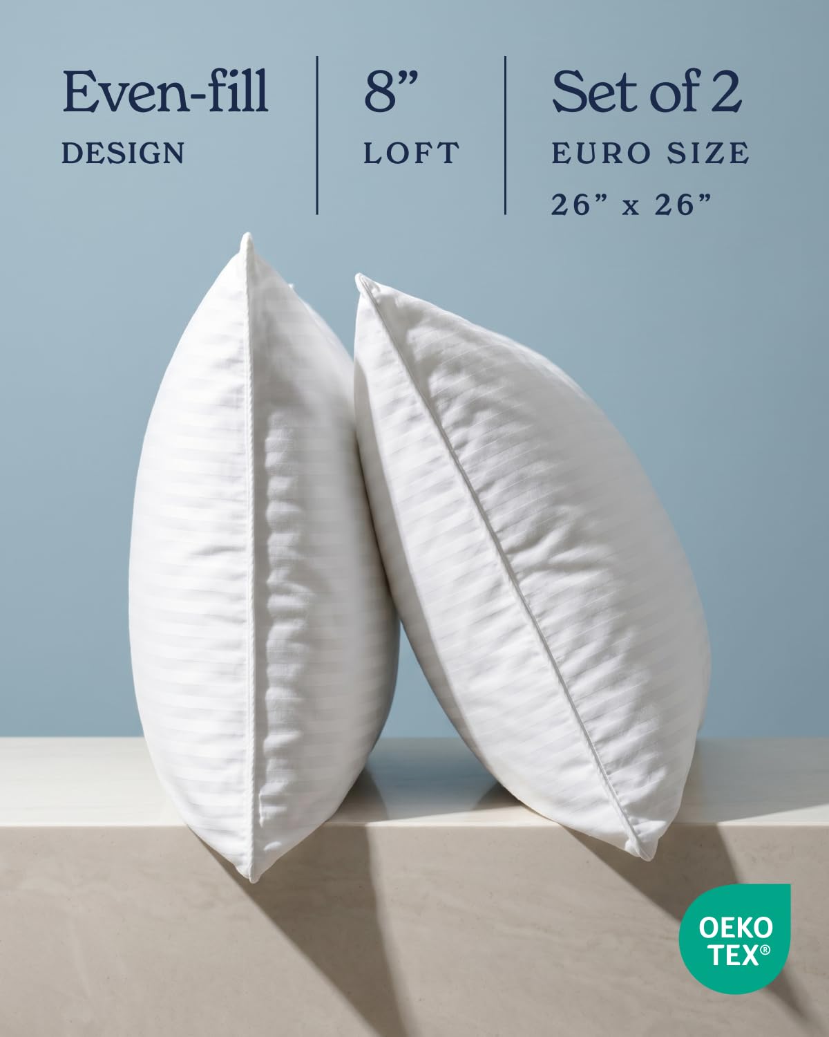 Beckham Hotel Collection pillows in styled bedroom creating hotel-like presentation