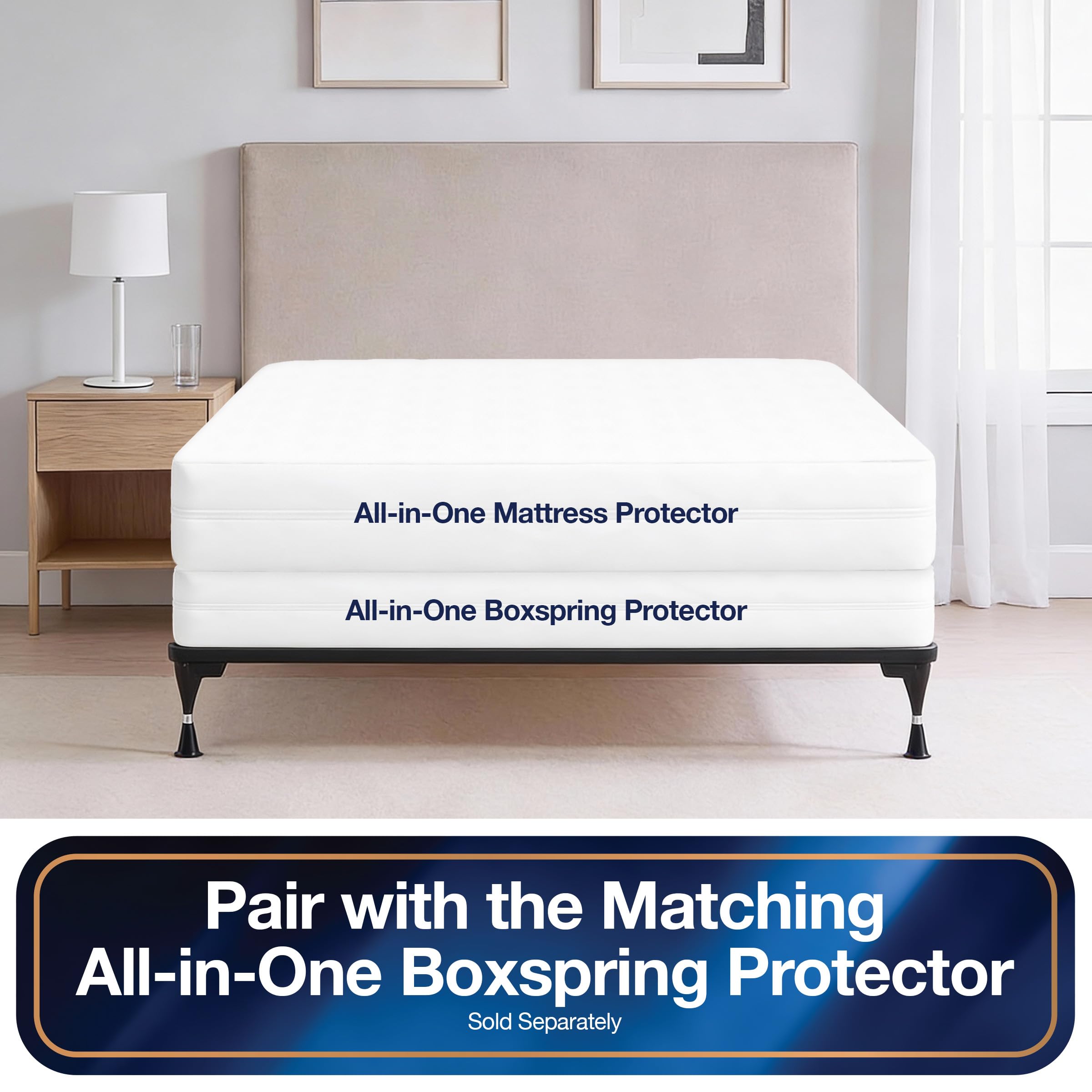 Bed Bug Blocker full mattress encasement installed on Twin XL for six-sided protection