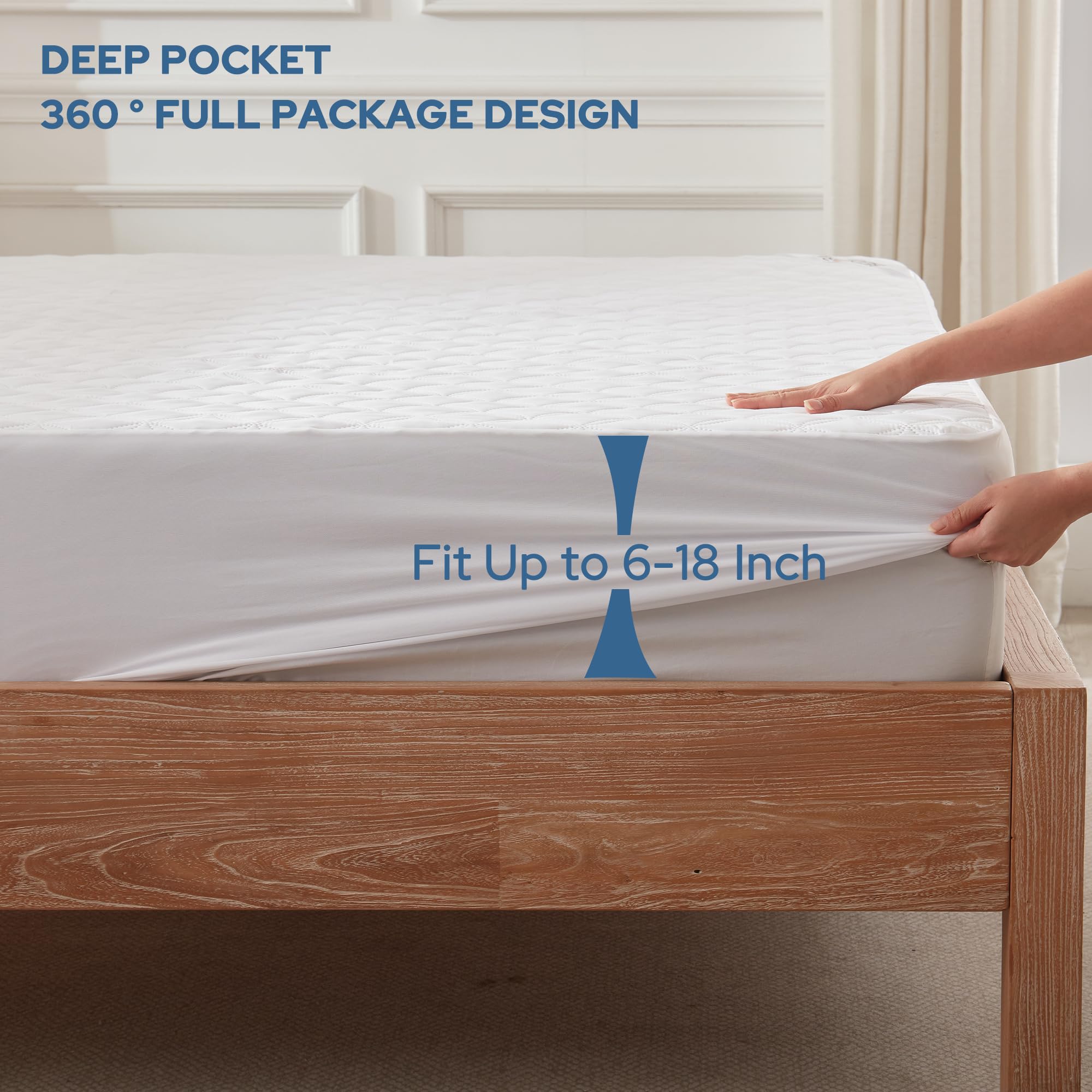 BEDLORE elastic 360° deep pocket skirt fitting securely to mattress