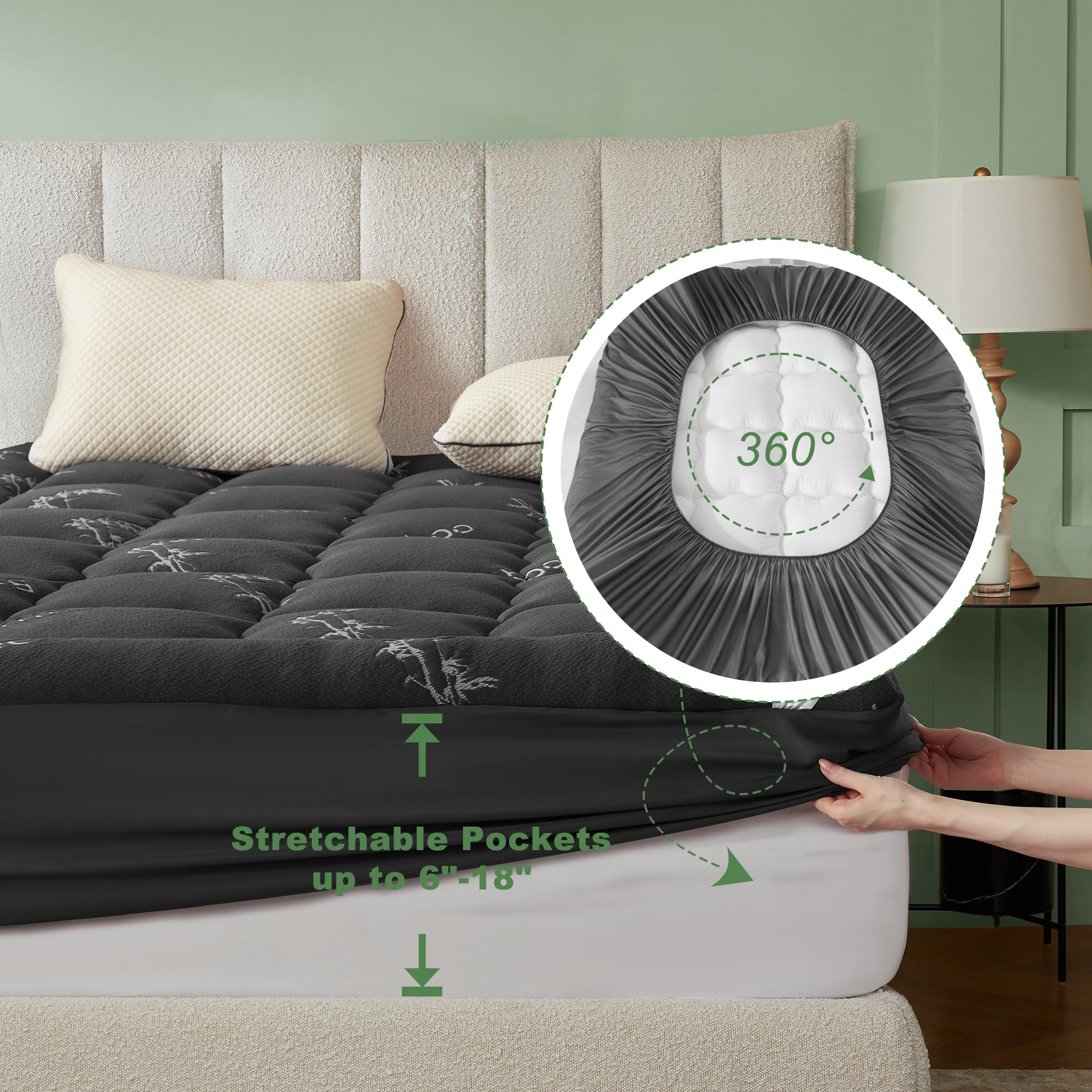 BEDLORE care label and fabric close-up highlighting machine-washable convenience