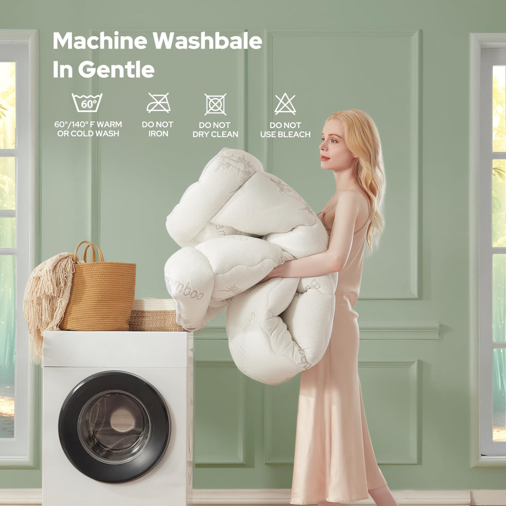 BEDLORE packaging and care label showing easy machine-wash maintenance benefit