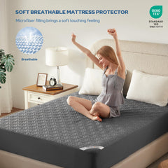 BEDLORE side view showing deep pocket skirt fitting an 18 inch mattress securely