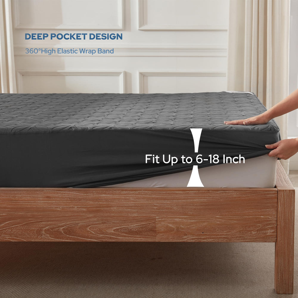 BEDLORE microfiber top texture demonstrating soft, quiet surface for comfort