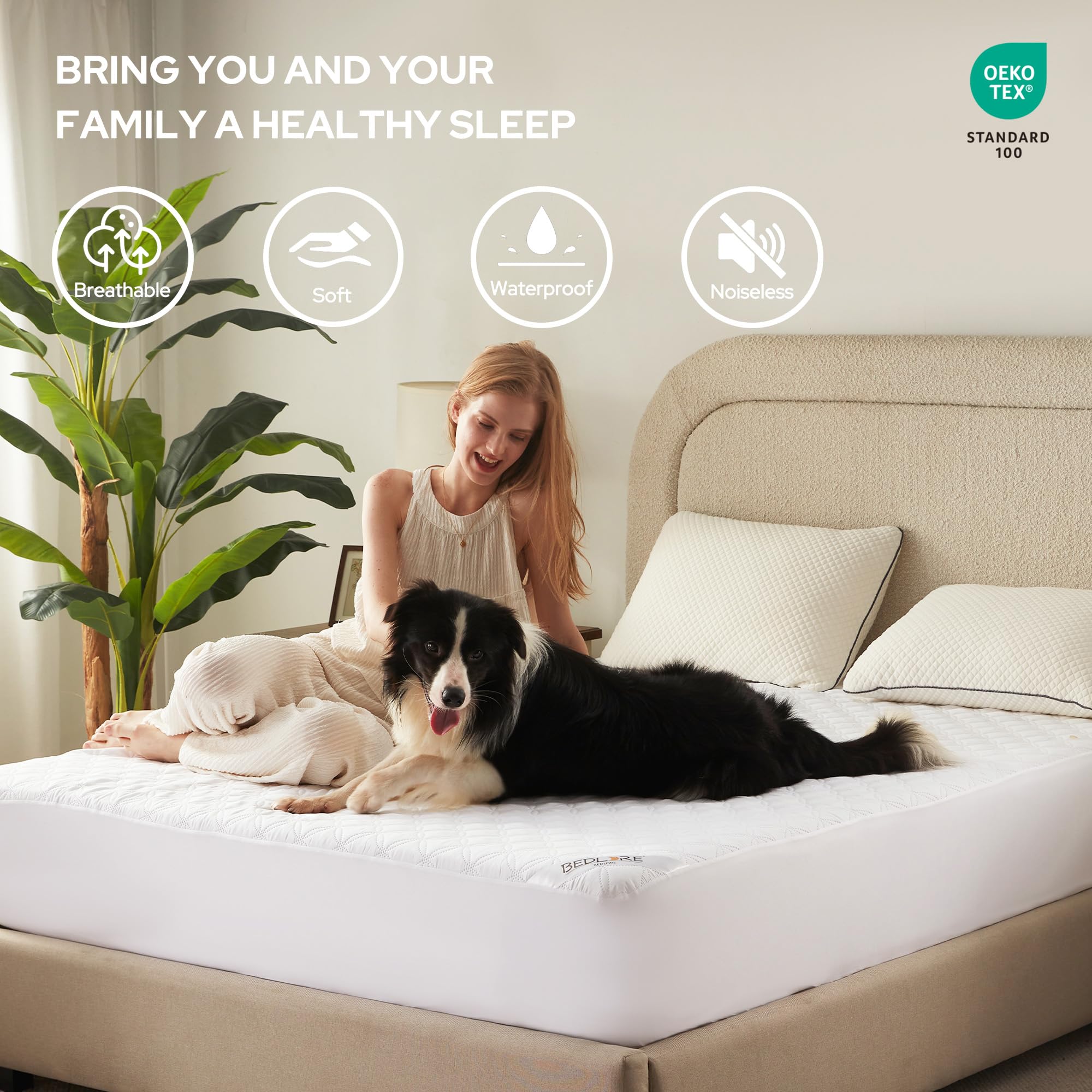BEDLORE detailed shot of TPU waterproof layer protecting mattress from spills