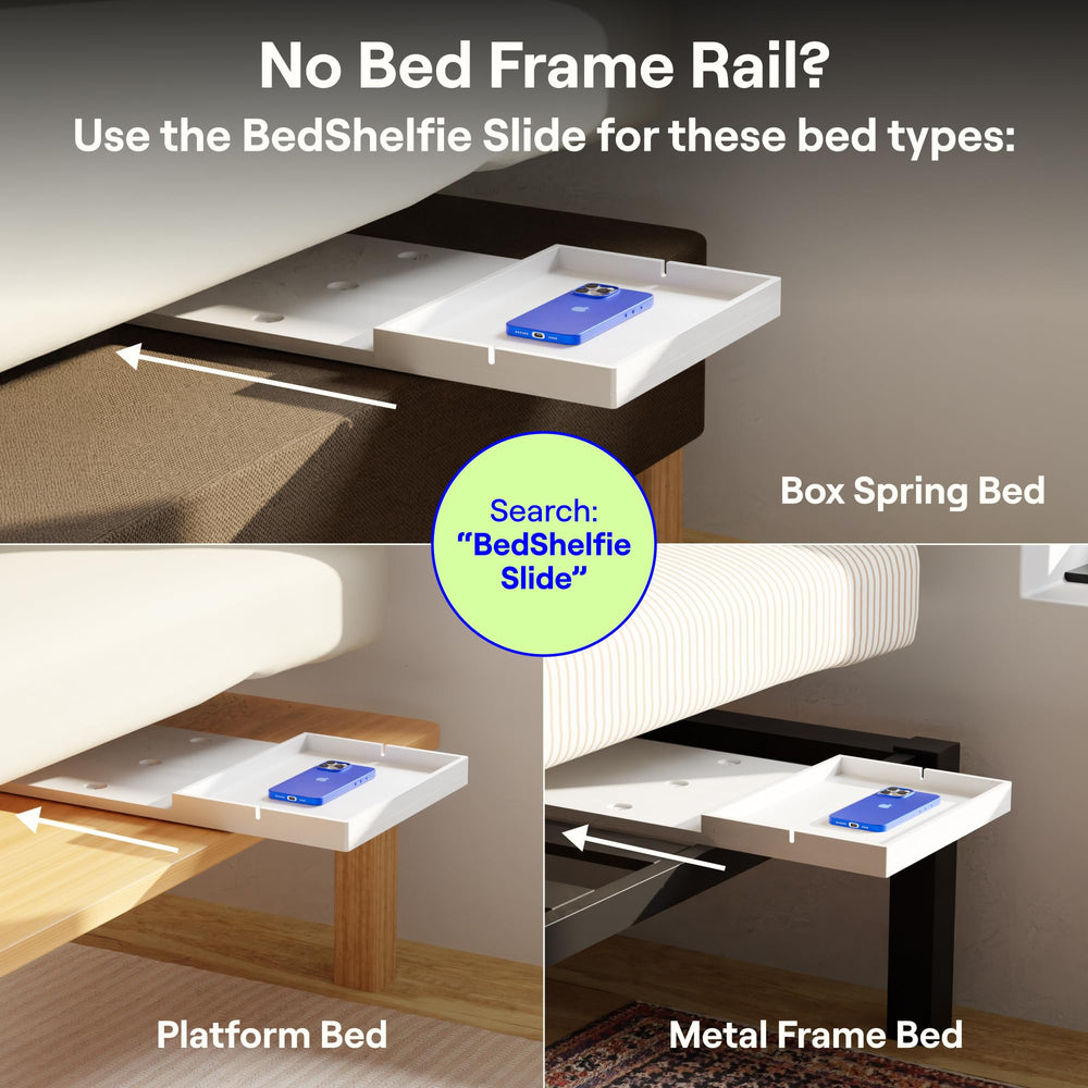 BedShelfie beside 13 inch laptop to show capacity and workspace convenience