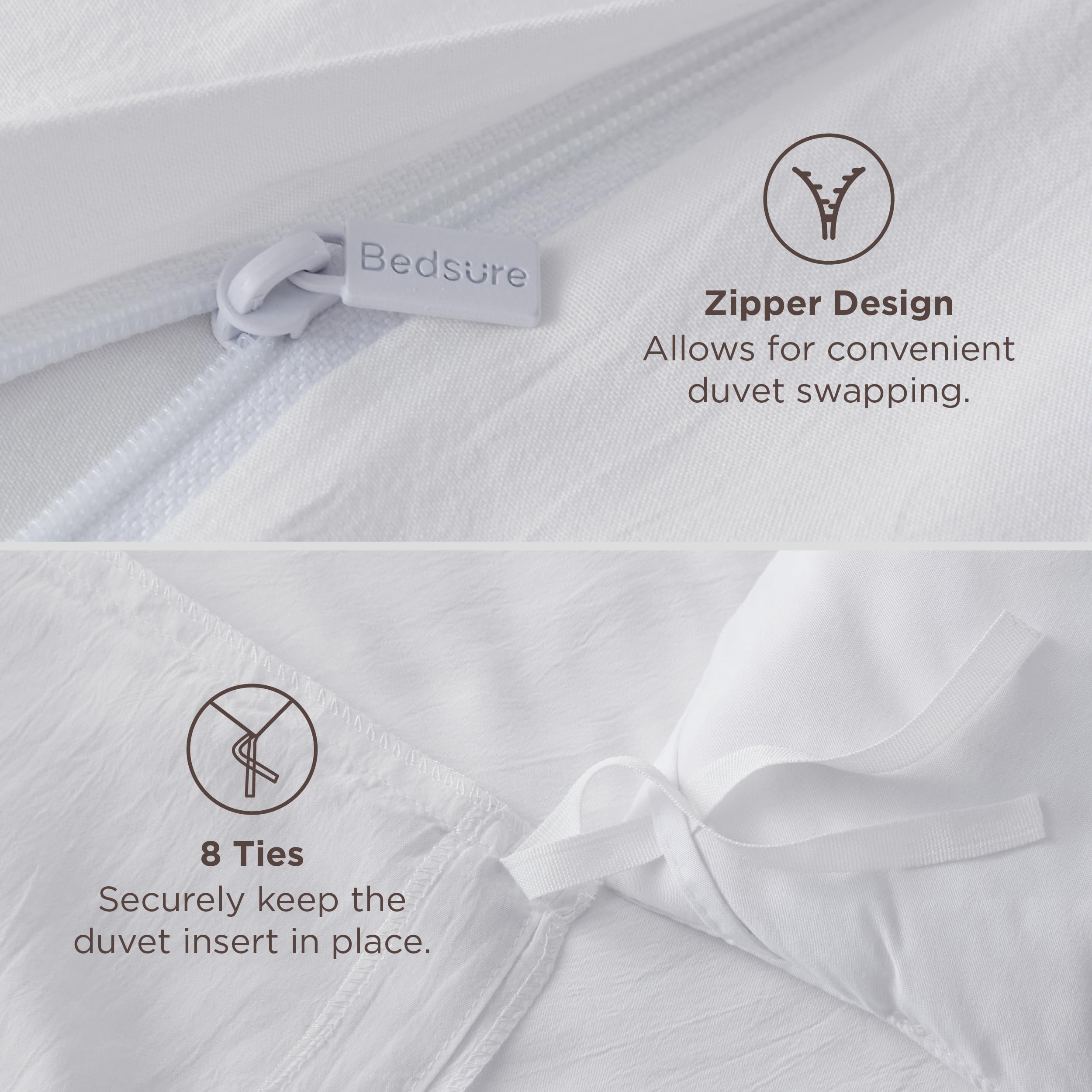 Bedsure bed lifestyle styled in bedroom showing elegant neutral decor and cozy atmosphere benefit