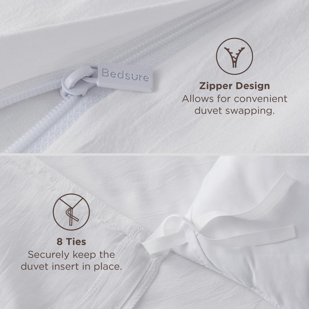 Bedsure bed lifestyle styled in bedroom showing elegant neutral decor and cozy atmosphere benefit