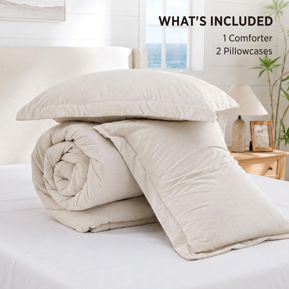 Bedsure styled bedroom with beige set showing cohesive decor and neutral versatility
