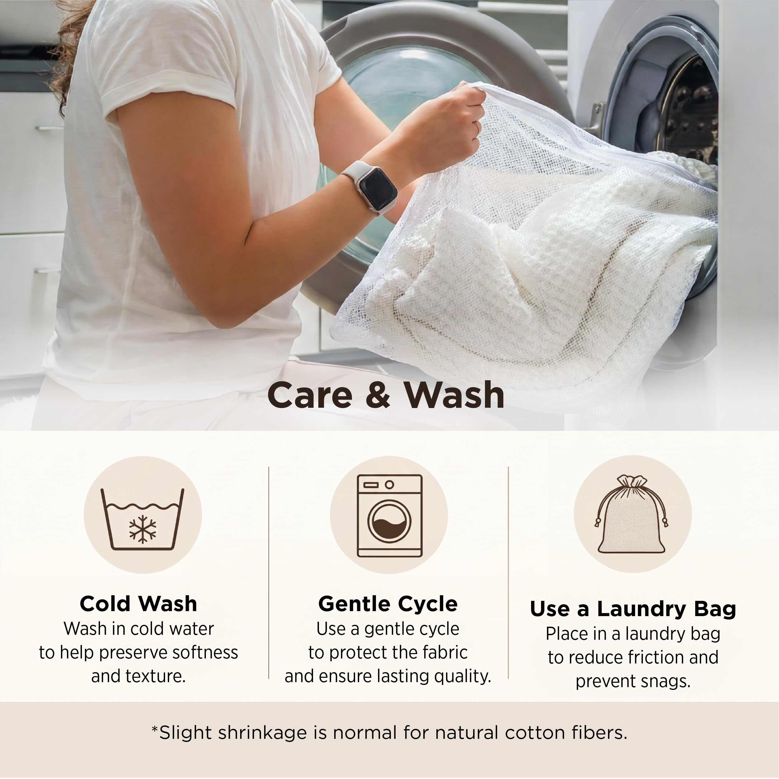Hands pressing Bedsure blanket to show softness and gentle feel benefit