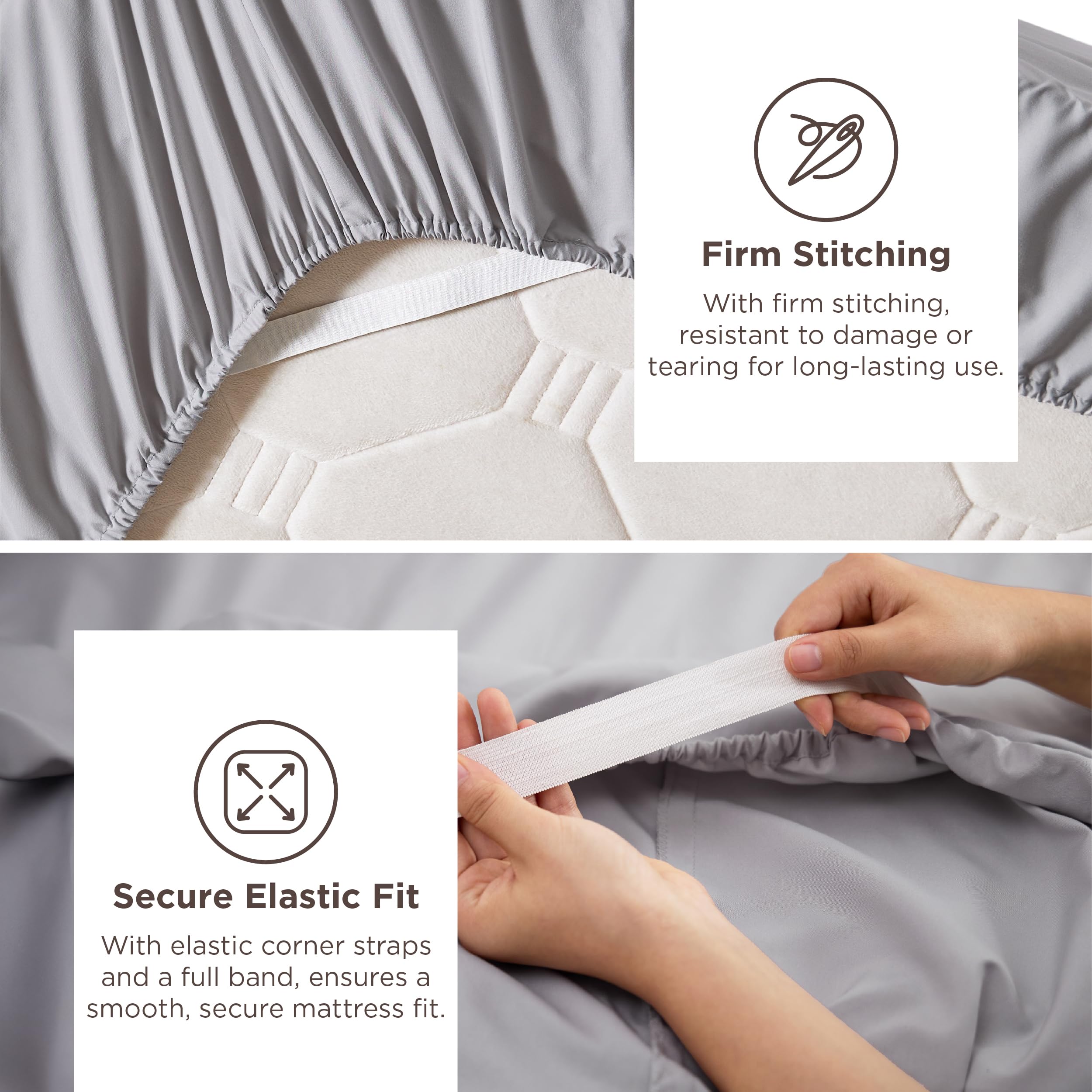 Bedsure brushed fabric texture close-up showing softness benefit