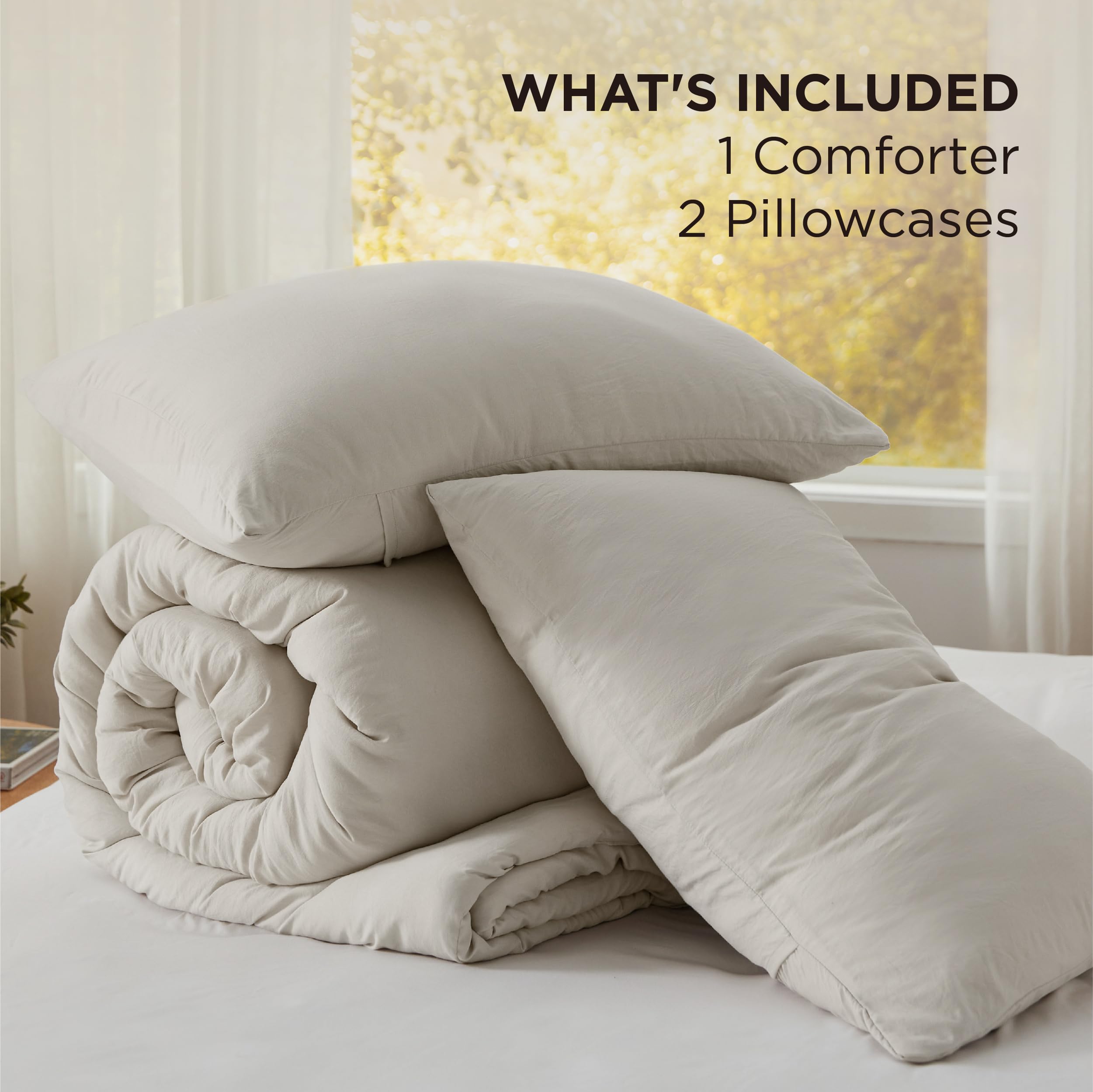 Bedsure set in packaging with matching shams ready for easy unboxing and setup