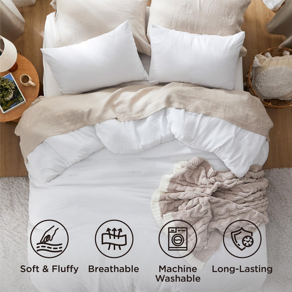 Bedsure reverse-side of comforter showing secondary color and reversible benefit