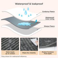 Bedsure waterproof lining edge displaying spill protection benefit