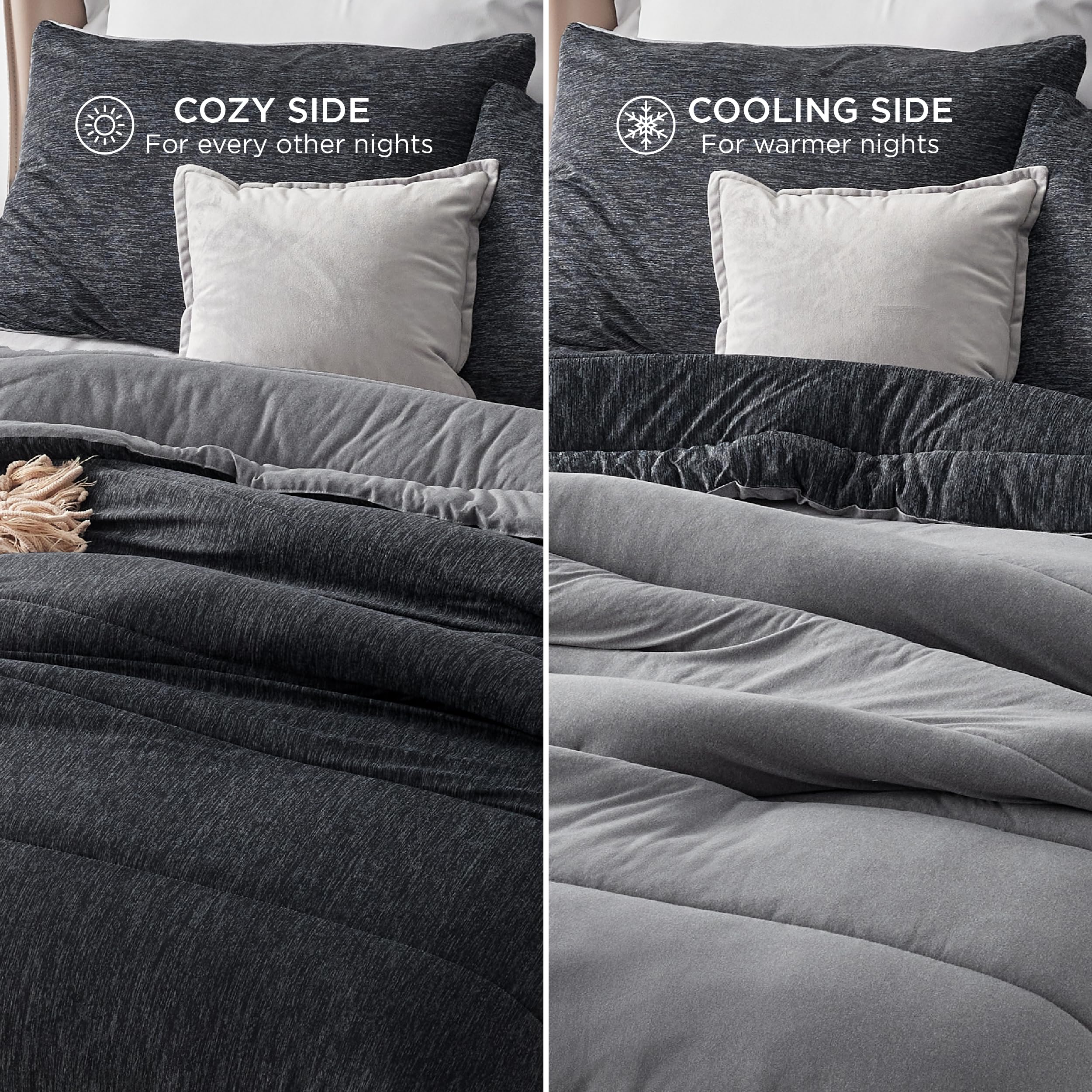 Bedsure corner tie close-up showing attachment loop for secure duvet fit
