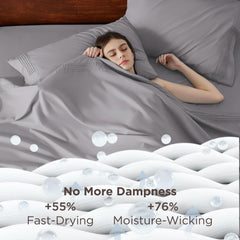 Bedsure fitted sheet on mattress showing deep pocket secure fit benefit