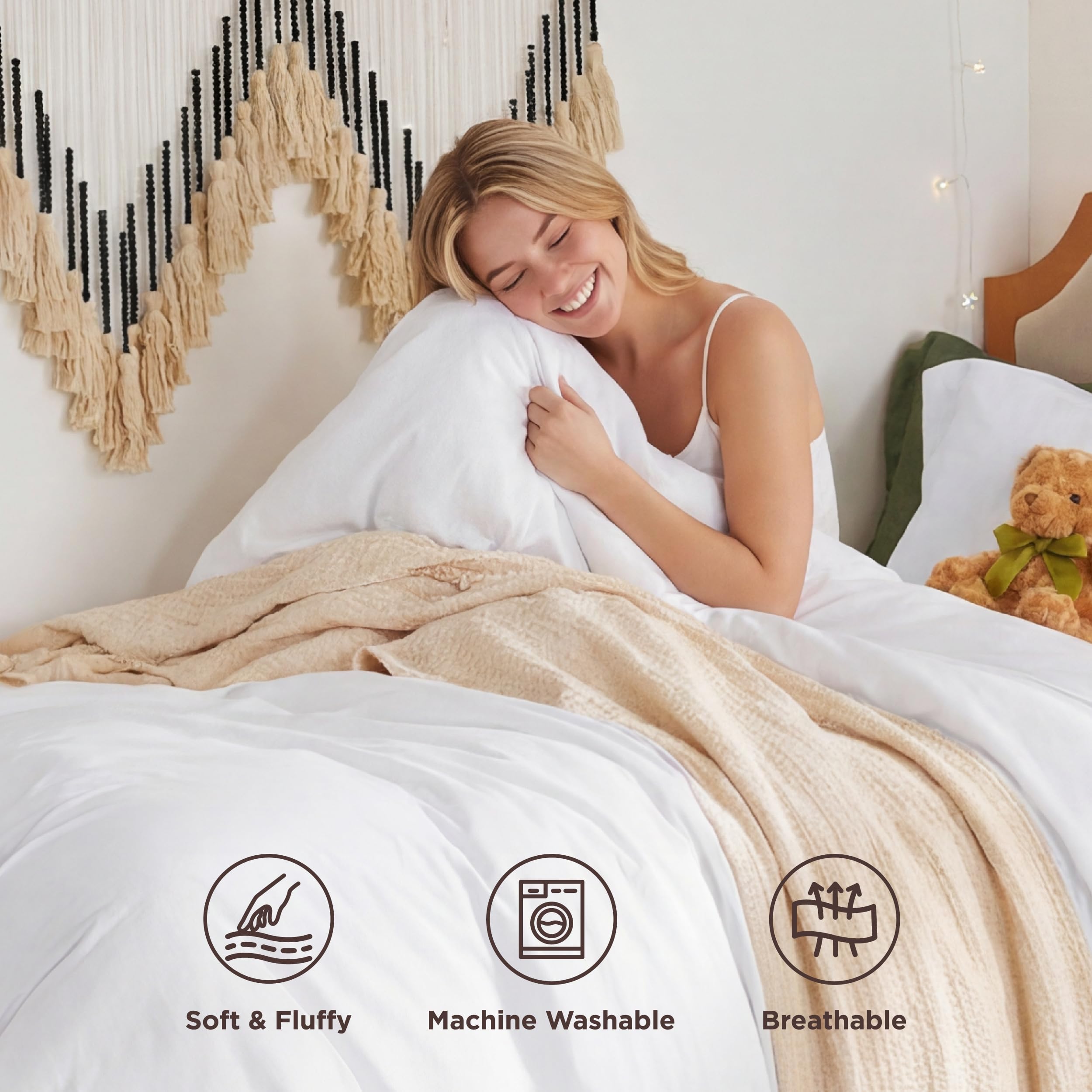 Bedsure interior corner ties securing comforter to prevent bunching