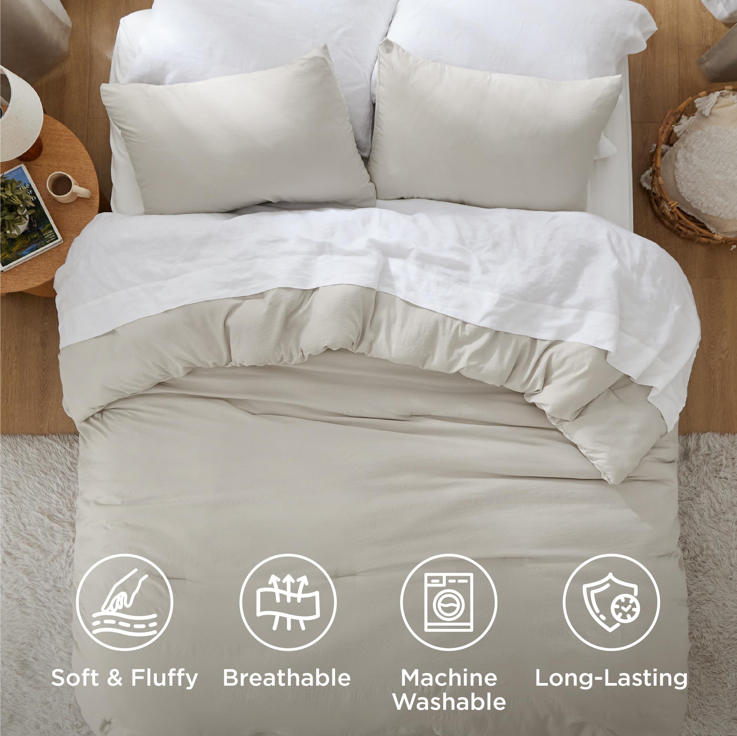 Bedsure stitched edge detail showing durable construction and long-lasting form