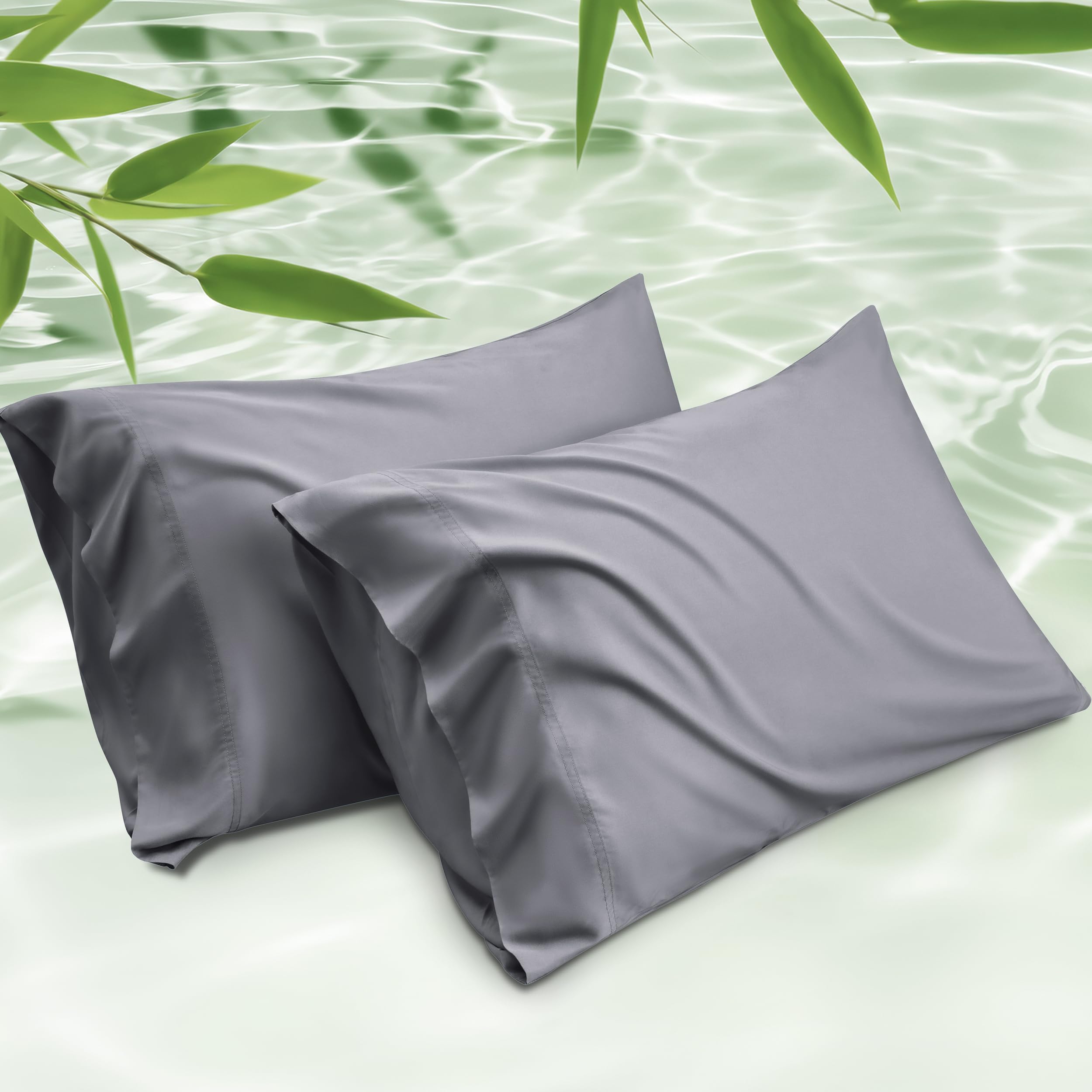 Bedsure front view of king pillowcase set shows cooling benefit