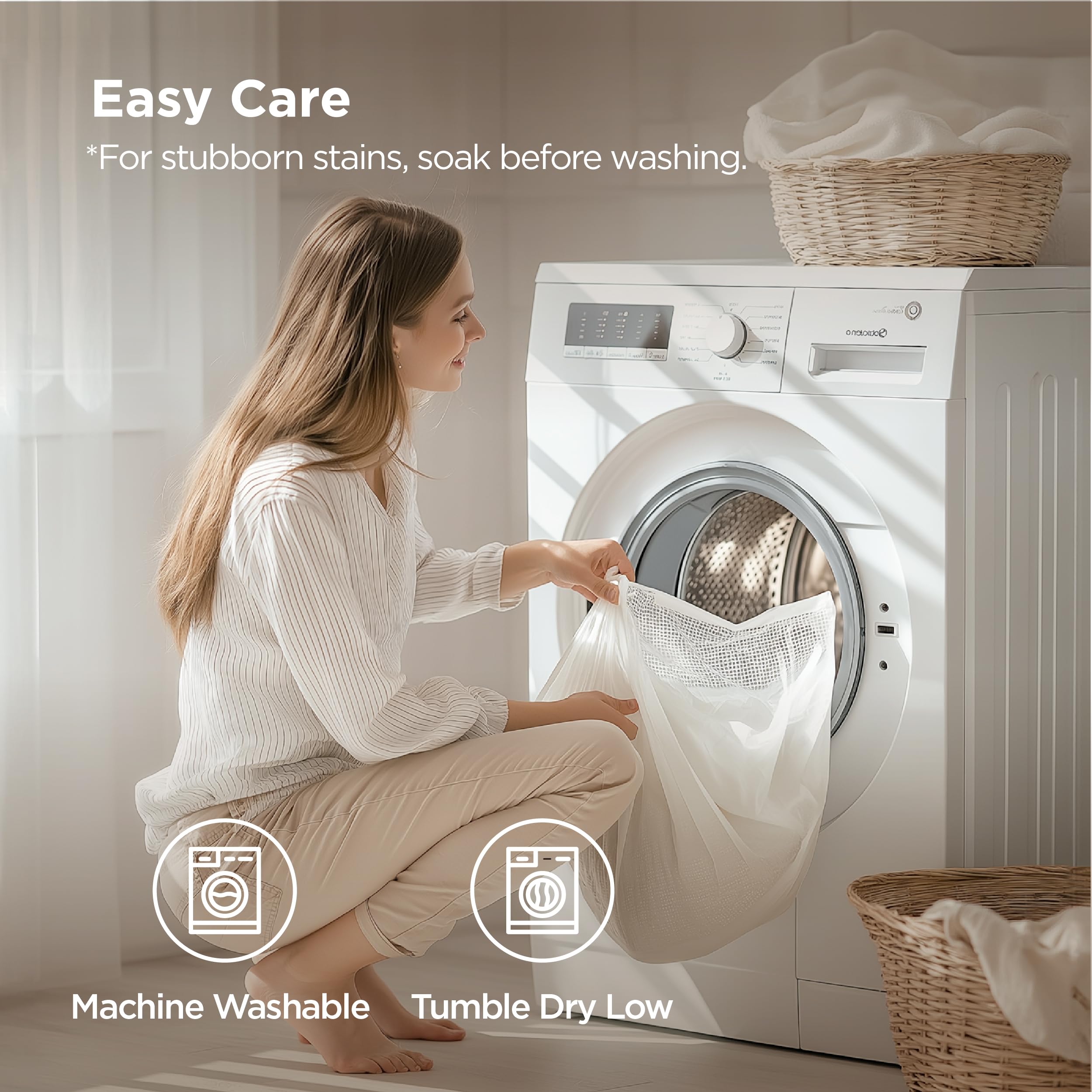Bedsure bedroom lifestyle scene highlighting cool breathable pillow case benefits