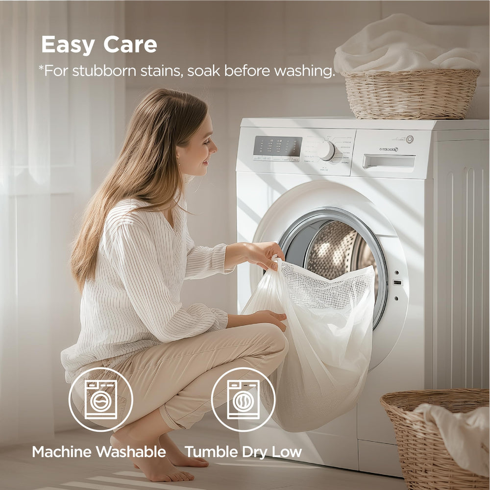 Bedsure bedroom lifestyle scene highlighting cool breathable pillow case benefits