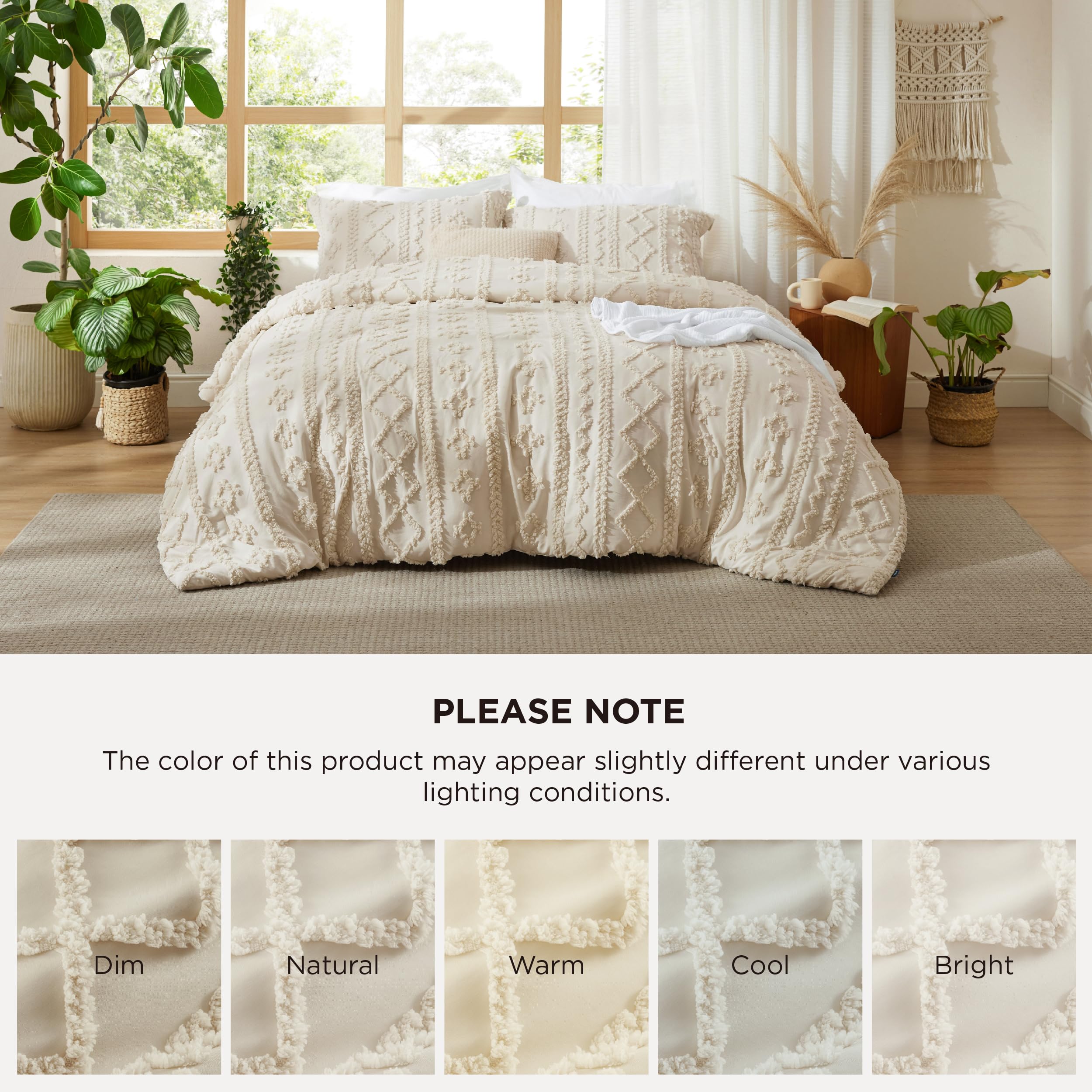 Bedsure beige comforter in neutral decor setting showing versatile bedroom match