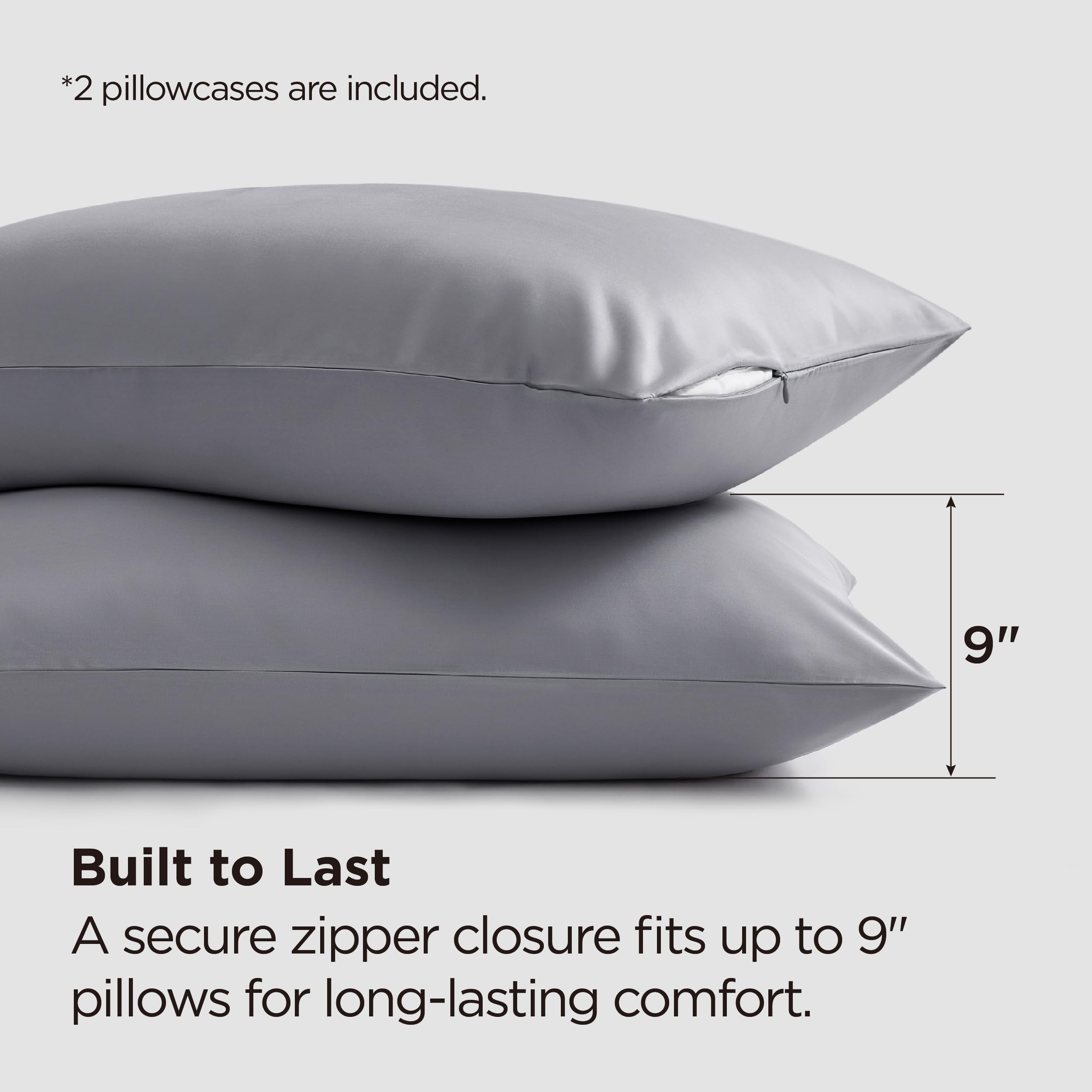 Bedsure pillow inside zipped case showing tidy fit and comfortable look