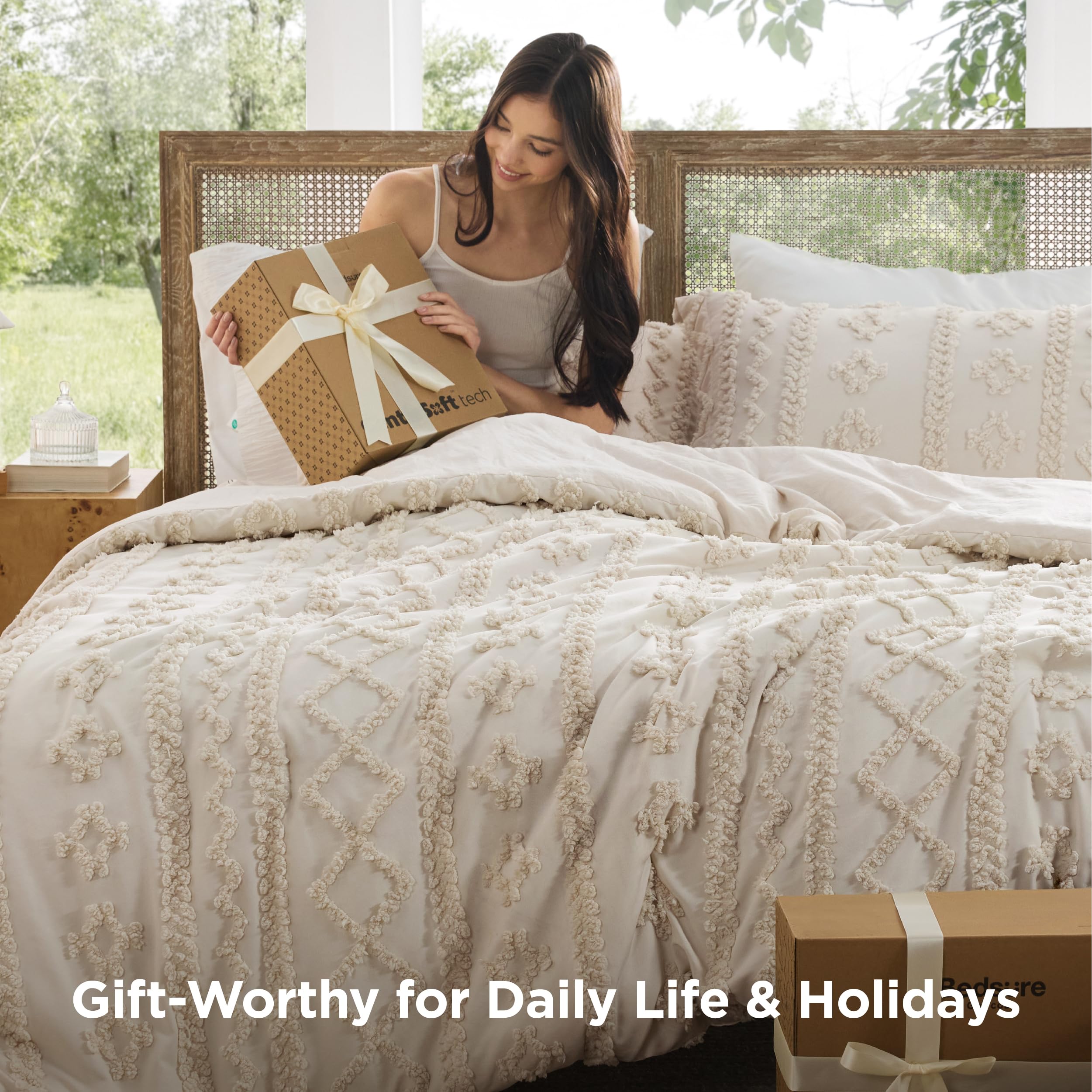 Bedsure pillow shams arranged on bed demonstrating coordinated look and comfort