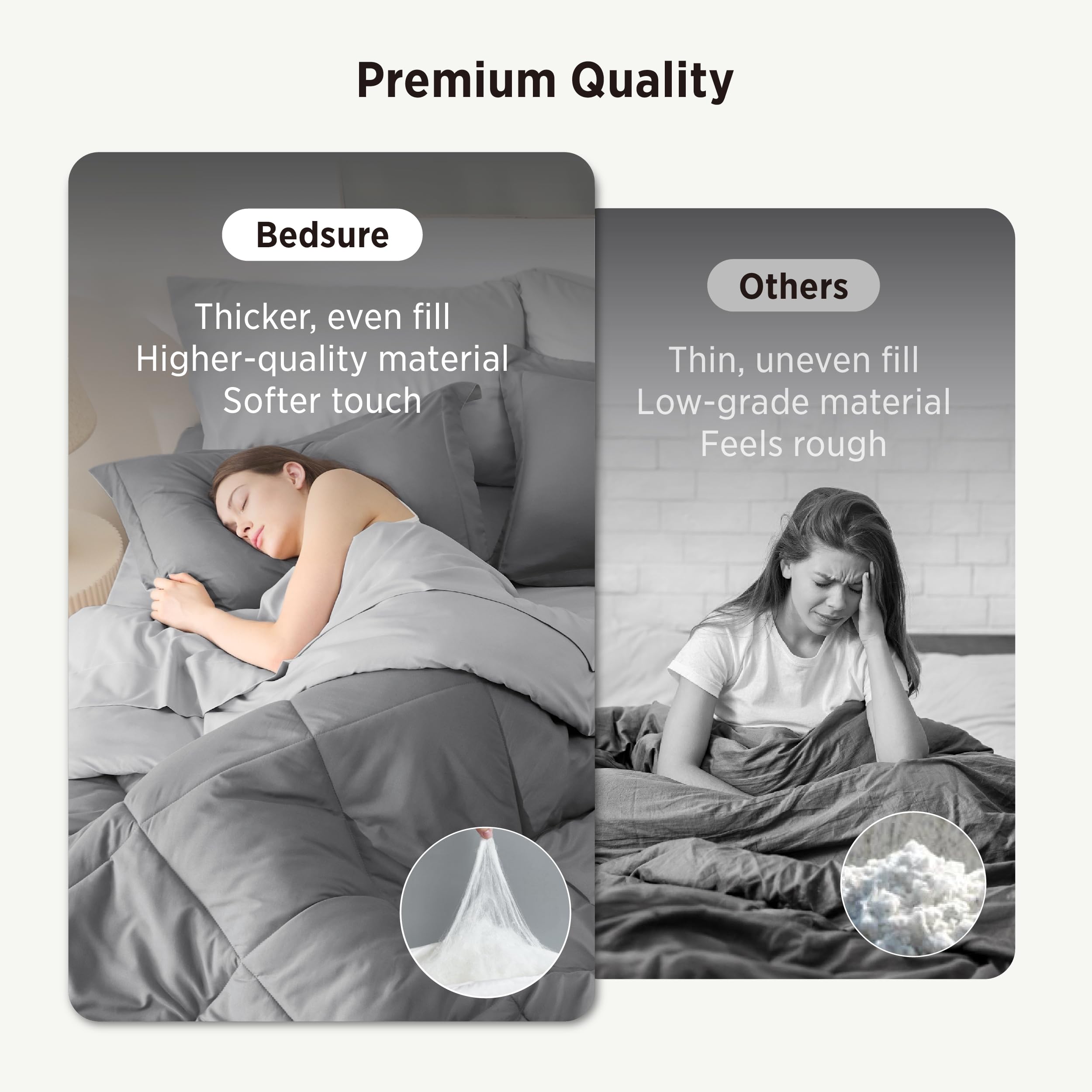 Bedsure queen bed full view showing scale and complete seven-piece set convenience