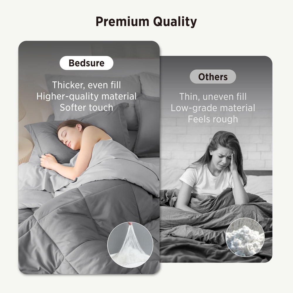 Bedsure queen bed full view showing scale and complete seven-piece set convenience