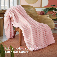Bedsure folded throw on shelf showing compact storage convenience