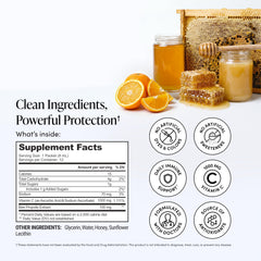 Beekeeper's Naturals sachet pouring into a glass demonstrating simple mixing