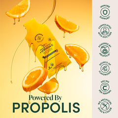 Beekeeper's Naturals close-up of a single liposomal sachet, easy dosing shown