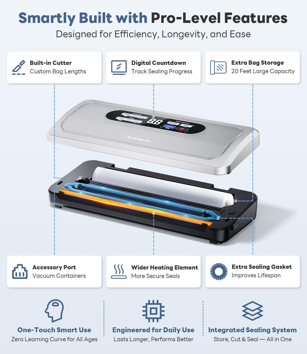 Beelicious Pro in a modern kitchen lifestyle scene helping organize freezer and reduce food waste