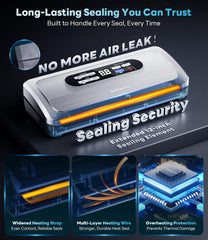Beelicious Pro top control panel with digital timer displaying precise sealing settings for convenience