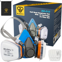 BEESAFETY RD-510 front view showing mask shape and nose seal for improved protection