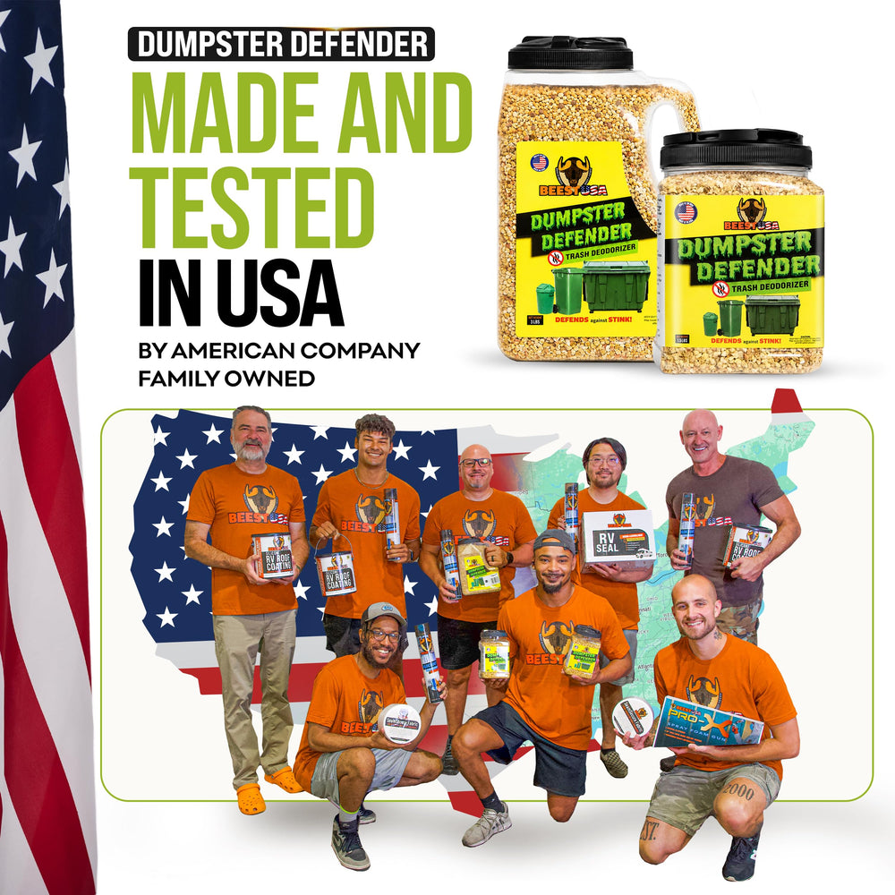 BEEST deodorizer used in a backyard bin to keep outdoor areas fresh