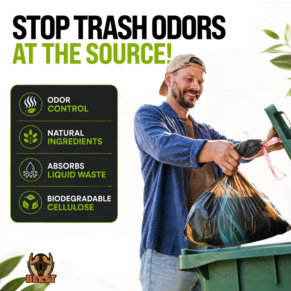 BEEST applied at base of a commercial dumpster to reduce foul smells