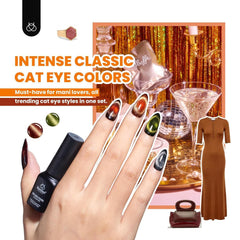 beetles close-up of cat-eye gel stroke revealing shimmering texture for dramatic shine