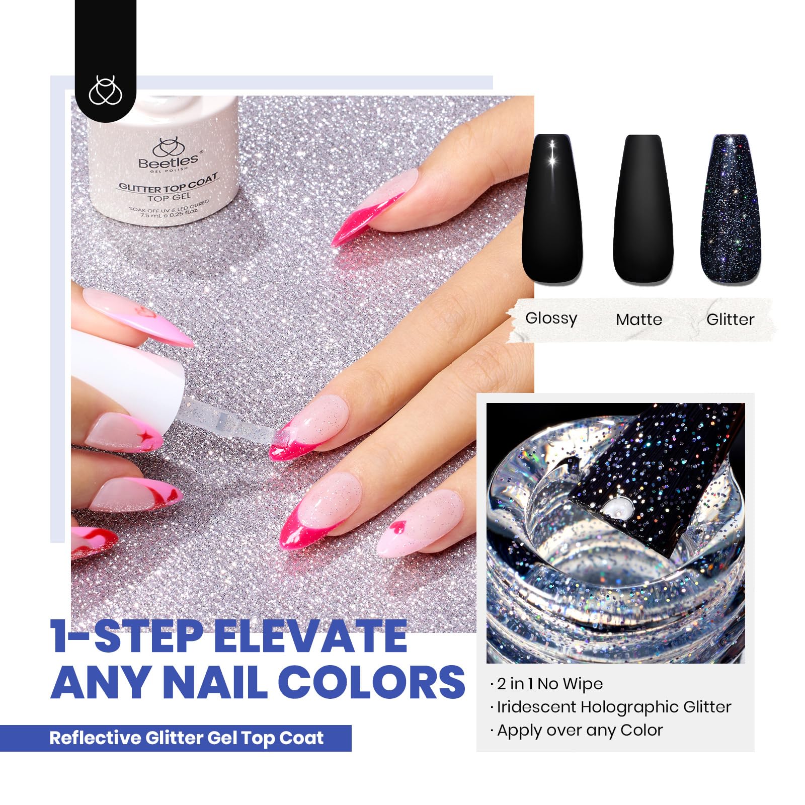 Beetles nails in use wearing fall manicure showcasing color pairings and long-wear look