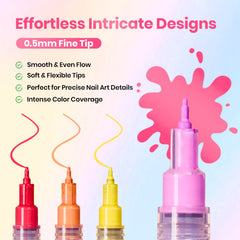beetles Gel Polish 0.5mm pen tip close-up showing fine precision for crisp nail lines