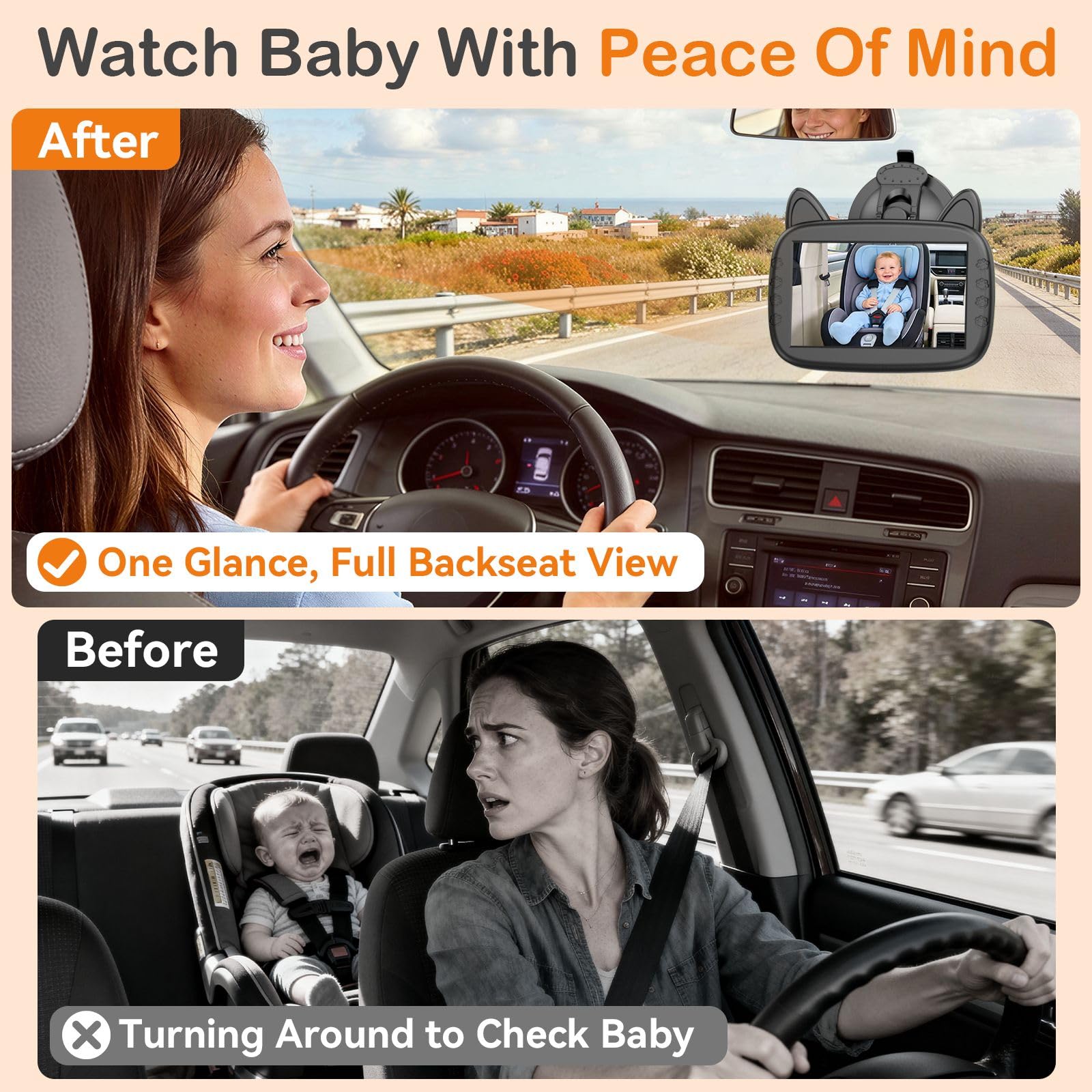 Befumly camera strapped to headrest demonstrating secure mount benefit