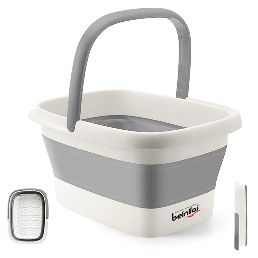 Beinilai front view of the foot bath basin showing full shape and handle for easy transport