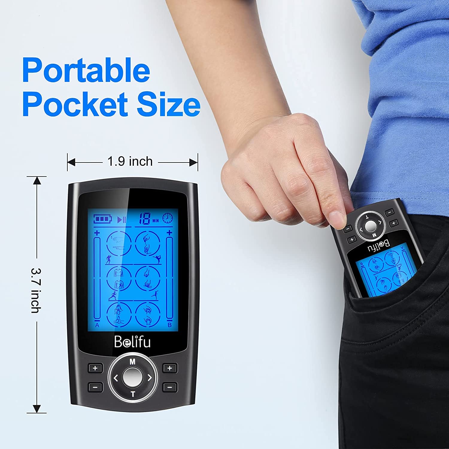 Belifu compact device held in hand proving portable convenience