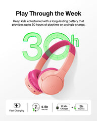 Belkin SoundForm Mini hard case closed with headphones inside for organized travel protection