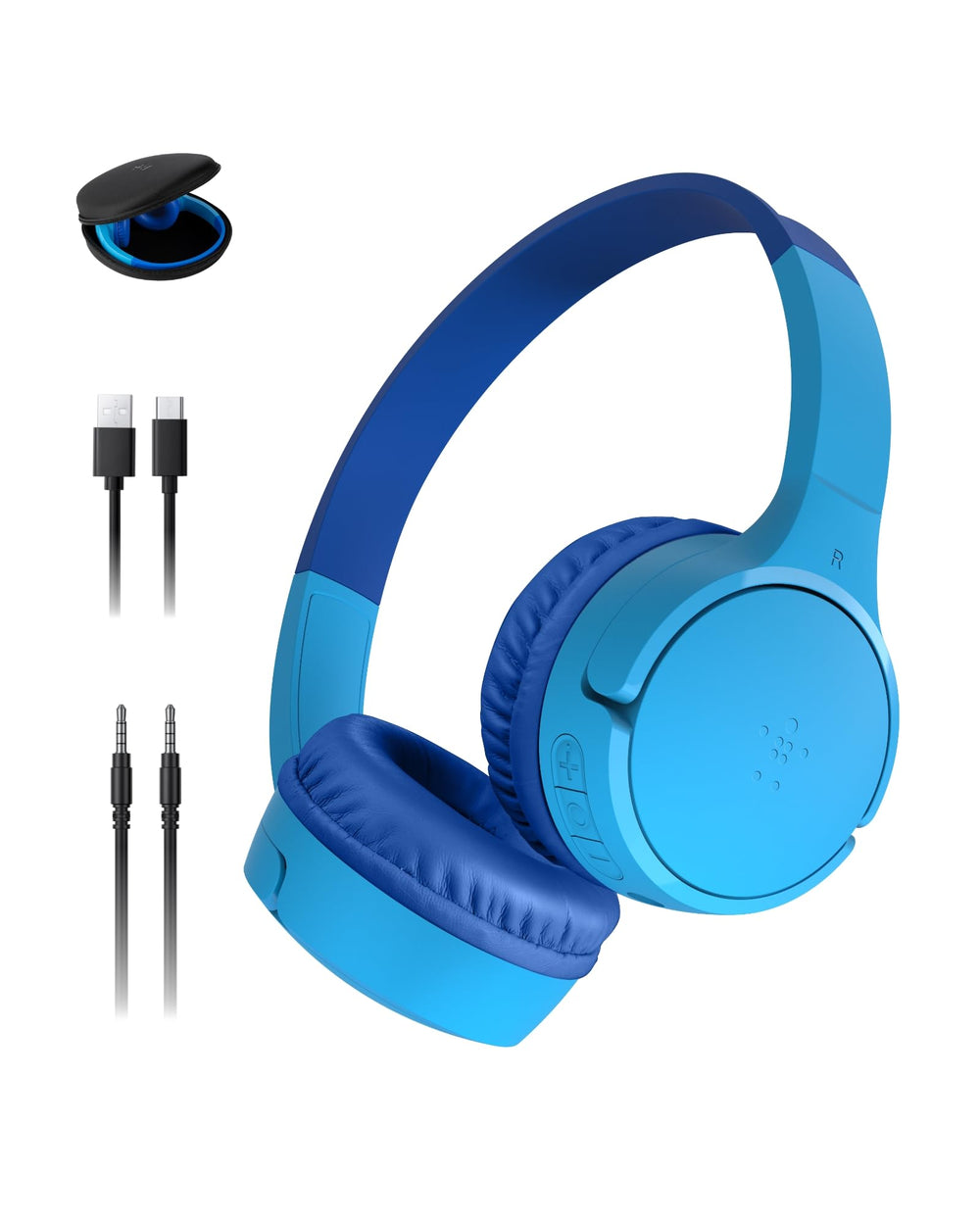 Belkin SoundForm Mini front view showing compact kid-friendly design and comfort