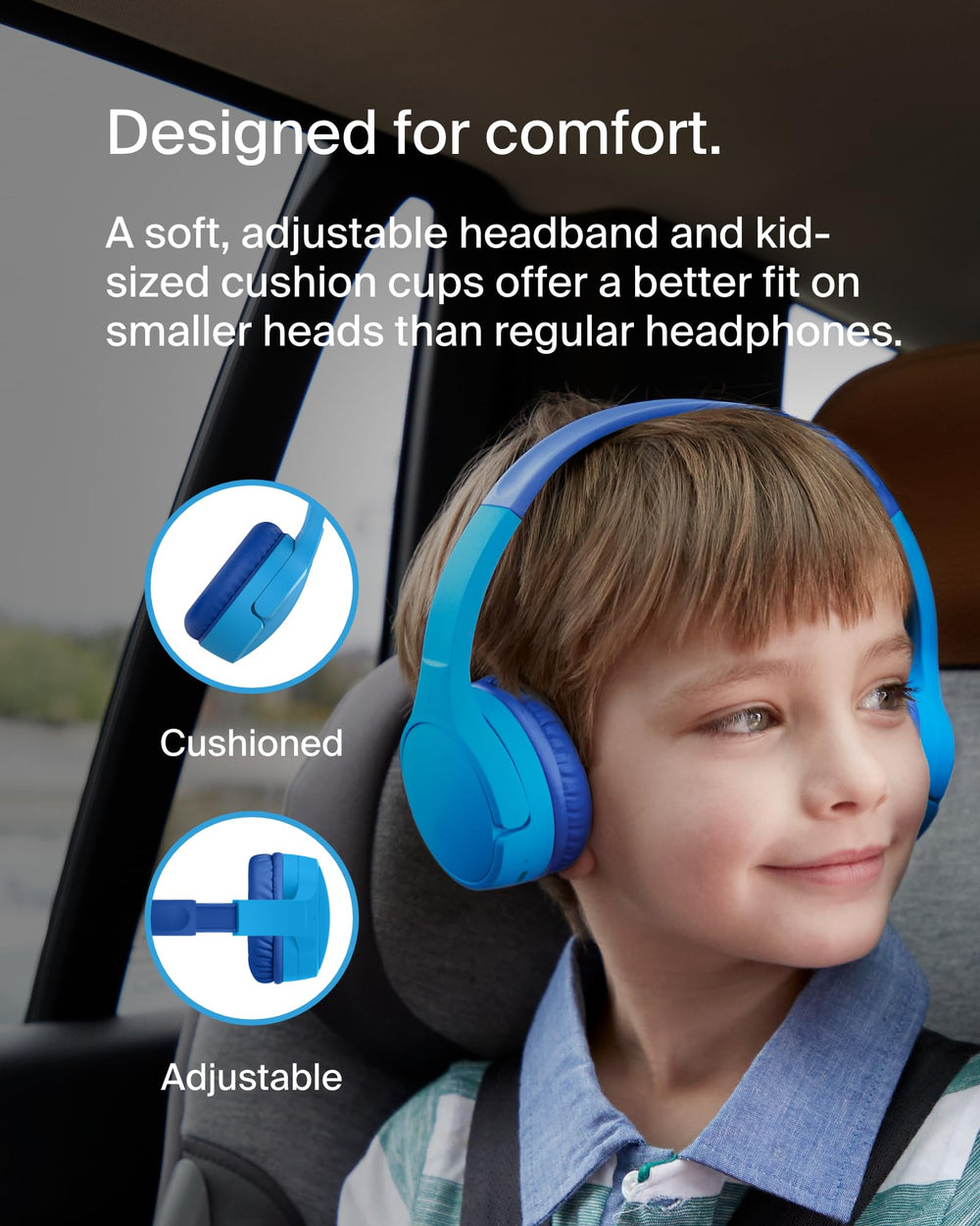 Belkin SoundForm Mini beside a ruler to show true-to-scale compact dimensions