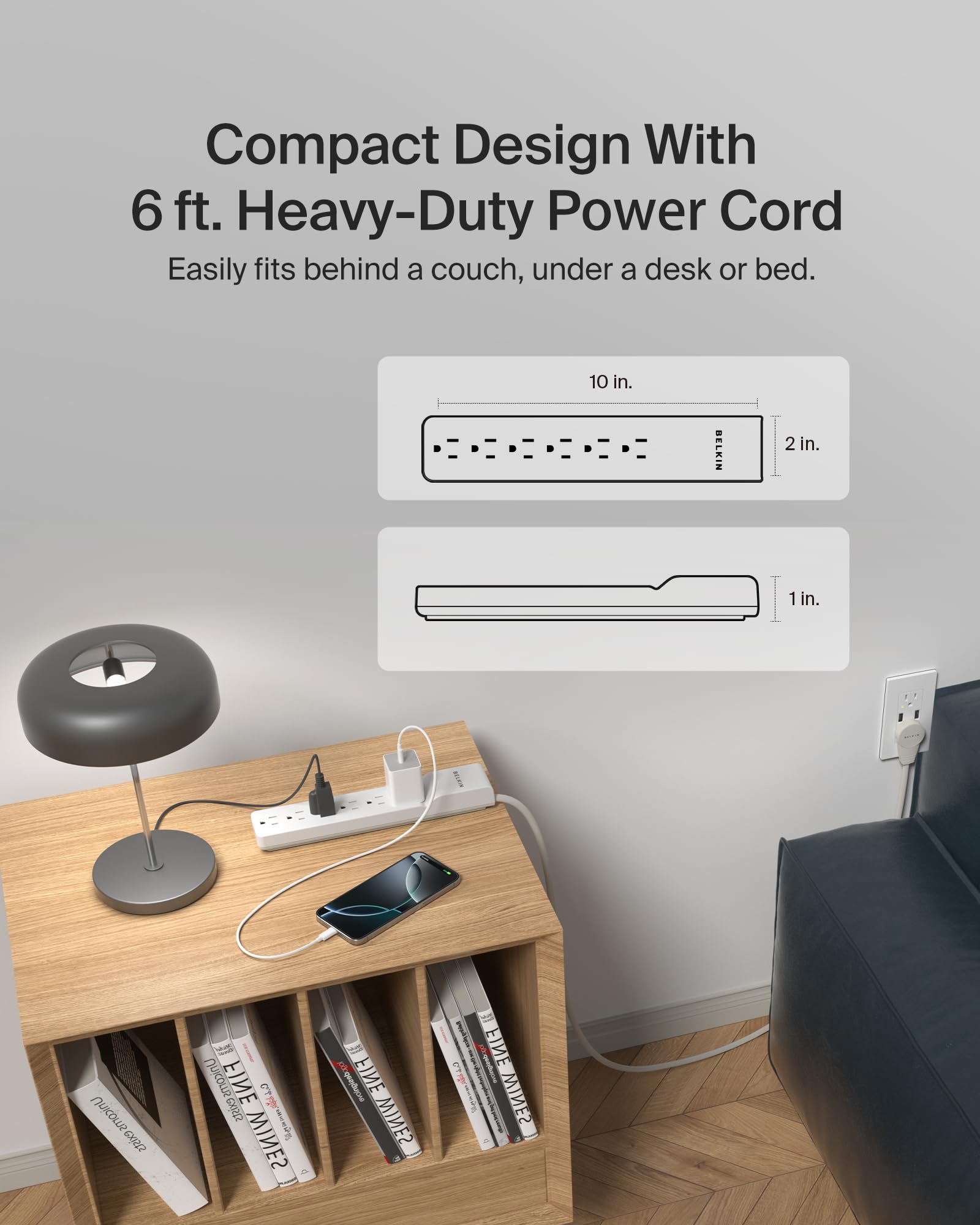 Belkin textured fire-resistant housing close-up for durable safety benefit