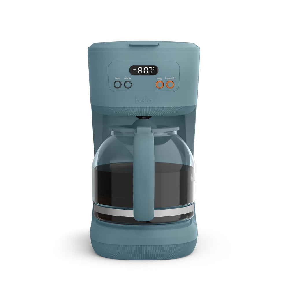 BELLA front view showing Surf finish and compact 12-cup capacity benefit