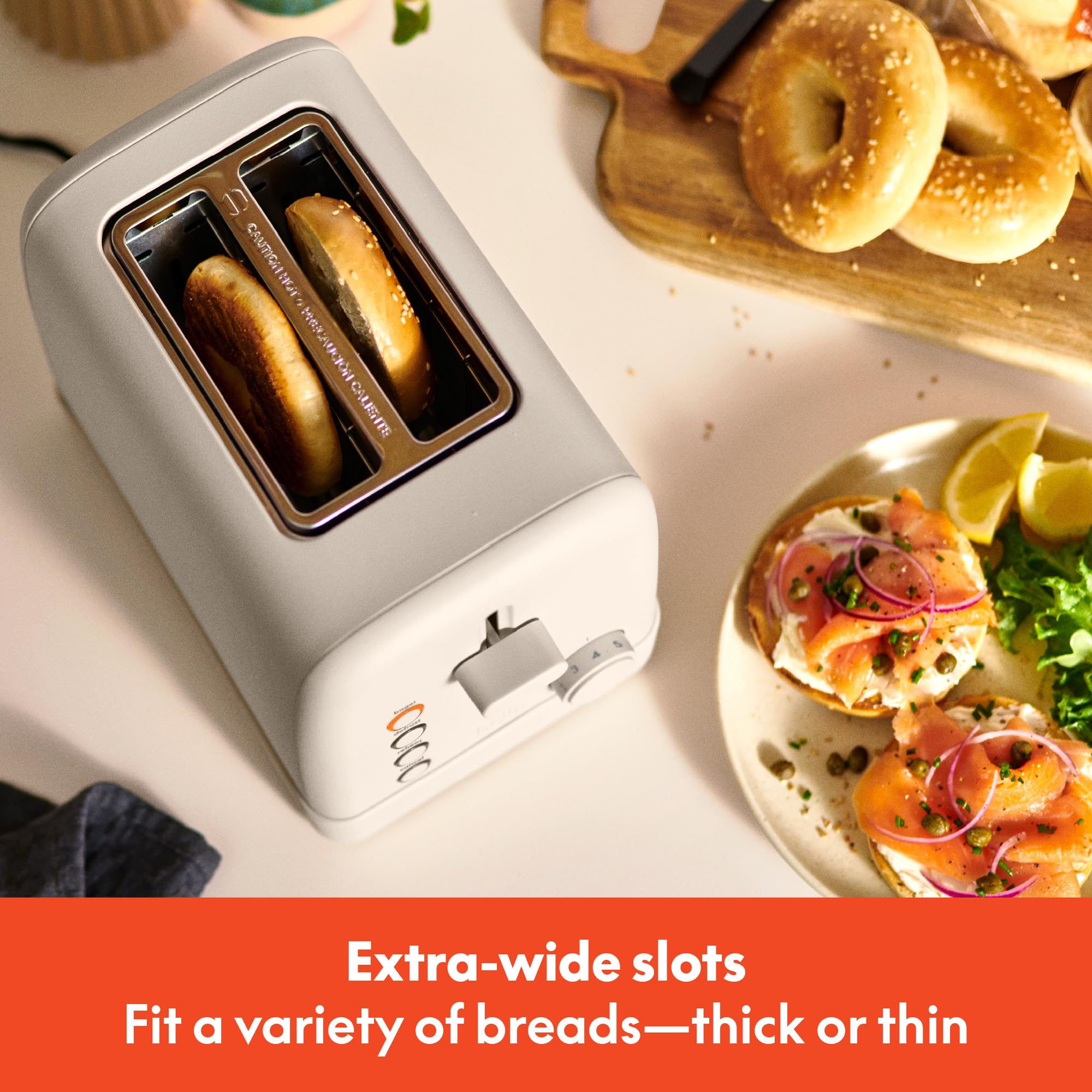 BELLA control panel close-up showing six-shade dial for precise toasting